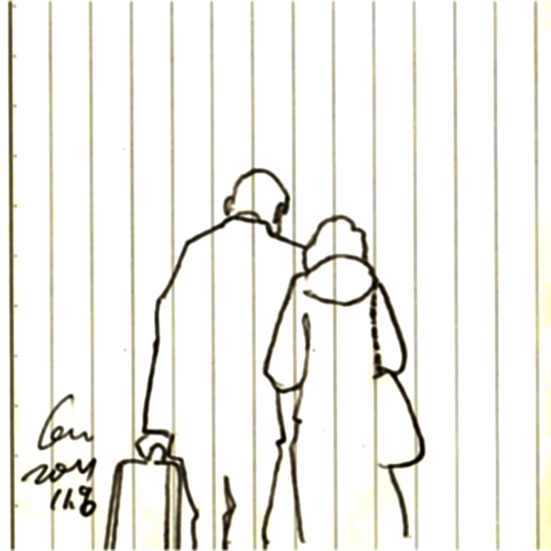 A senior old couple