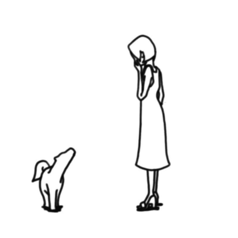 A woman and a dog