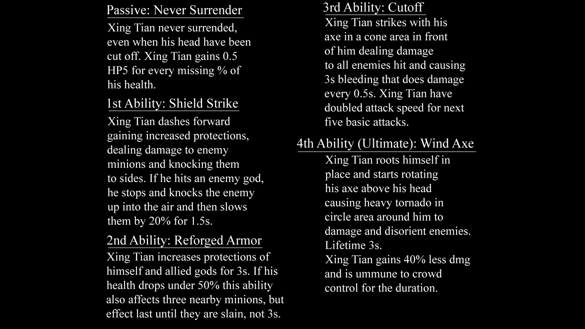 Smite Datamined God - Xing Tian Abilities