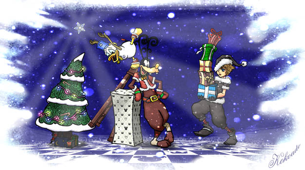 Kingdom Hearts Christmas Fanart : Sora and Pals