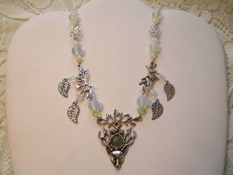 White Stag totem necklace