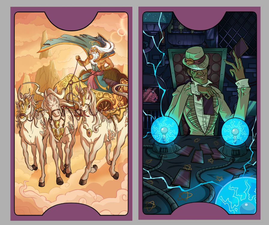 .Lovecraft Tarot: The Chariot +The Magician.