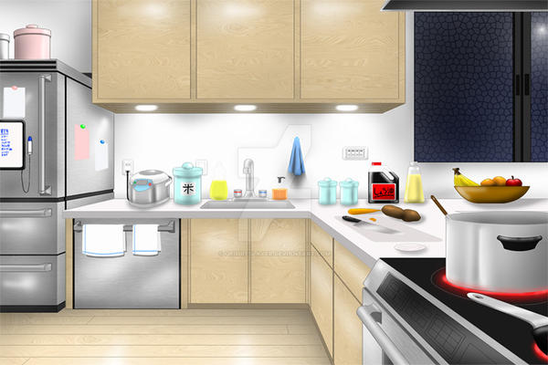 Visual Novel BG - Kitchen by GrimbySlayer on DeviantArt