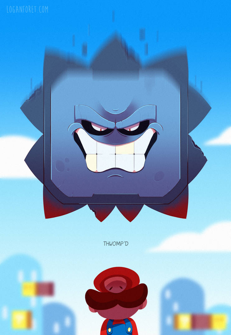 Thwomp'd by DeepCoverNeko on DeviantArt