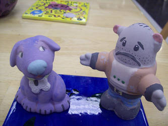 Purple Sam and Hobot the Robot