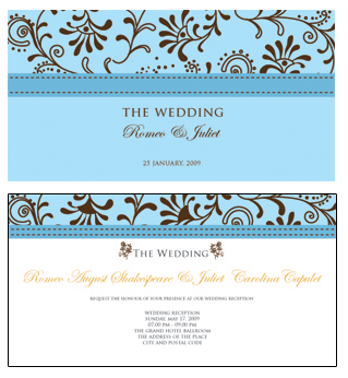 blue wedding invitation