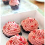 Chocolate Cupcakes with Strawberry Buttercream