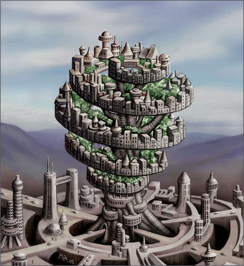 Strange cities 1 - Spiral tree
