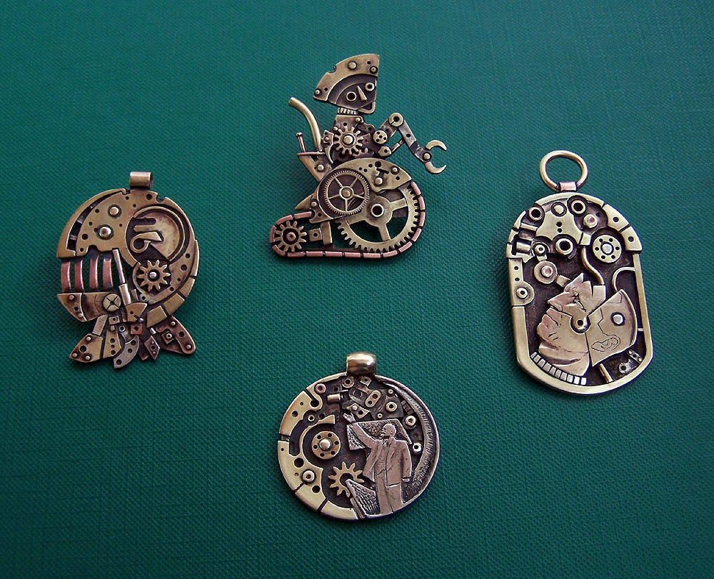 Clockpunk pendants 6