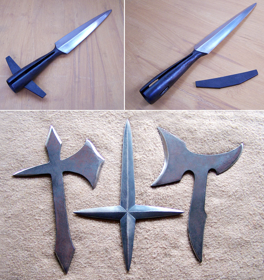 Spearhead and medieval throwing weapons