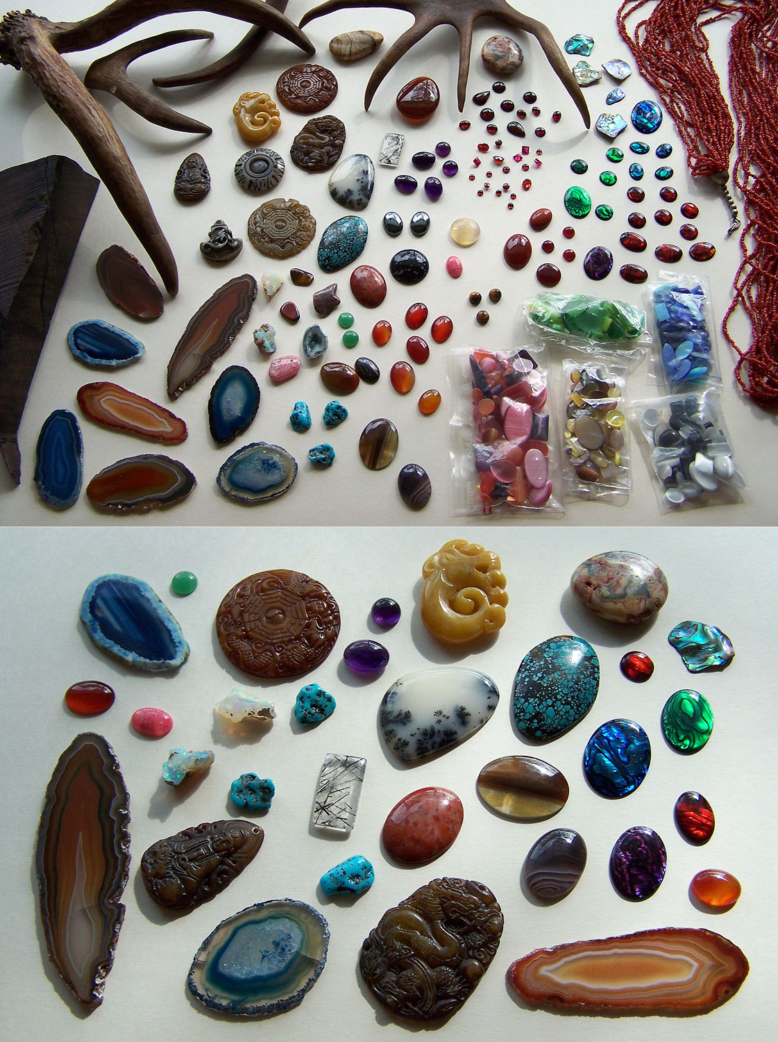 Gemstones and antlers