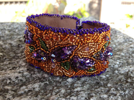 Beaded Lilac Cuff, side view