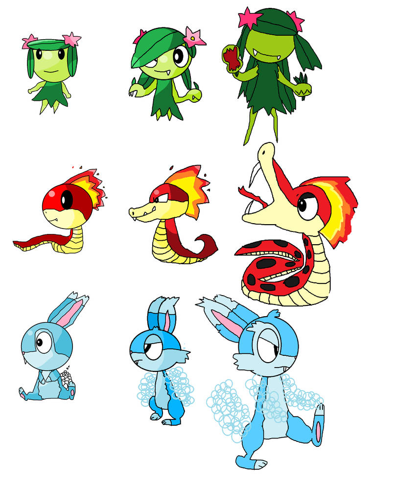 Fakemon Starter Evolution Line by SeaDragonGamer1928 on DeviantArt