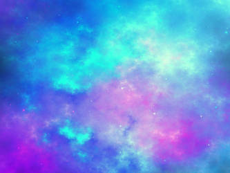 Fractal nebula or galaxy with stars