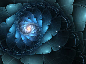 Dark Blue Fractal Flower