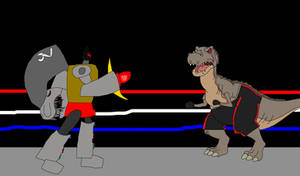 Grimlock Vs. RedClaw (Collab by Greymonfire108)