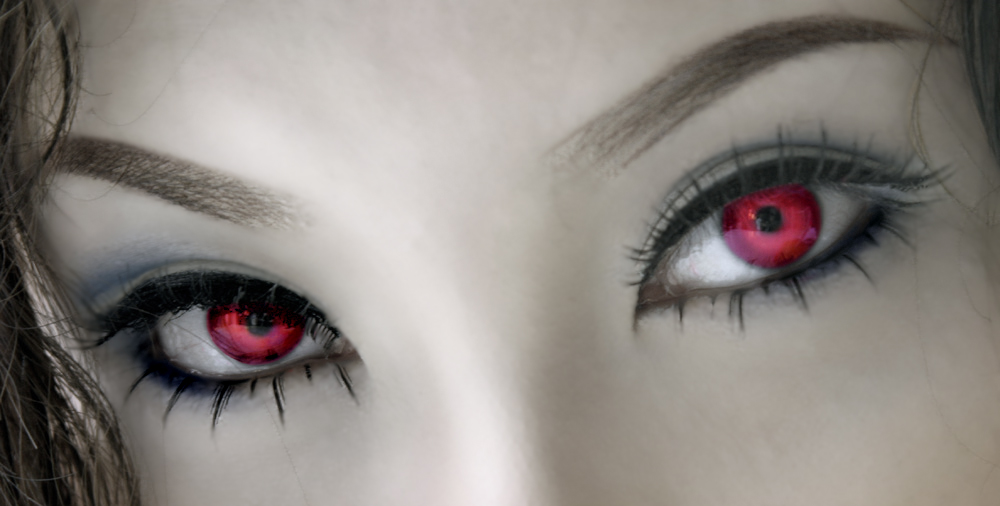 A vampires eyes...