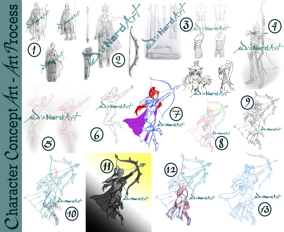 Character Concept Art - Art Process by NedsNerdArt on DeviantArt