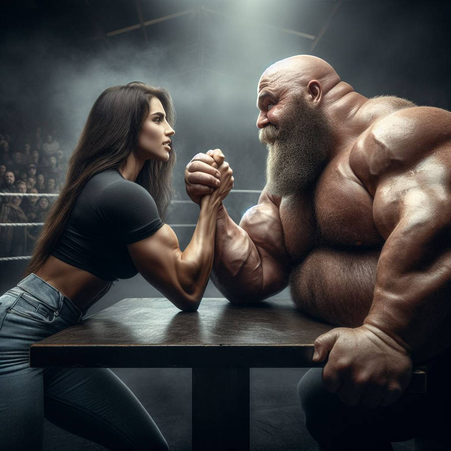 Mixed armwrestling with a big strong man by sbanon on DeviantArt