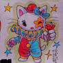 A sweet clown. Hello Kitty fanart.