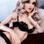 Magdalena in Black Chantilly Lingerie Set