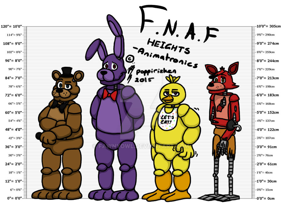 Minha ALTURA COMPARADO aos ANIMATRONICS de FNAF 1! #fnaf #fivenightsat