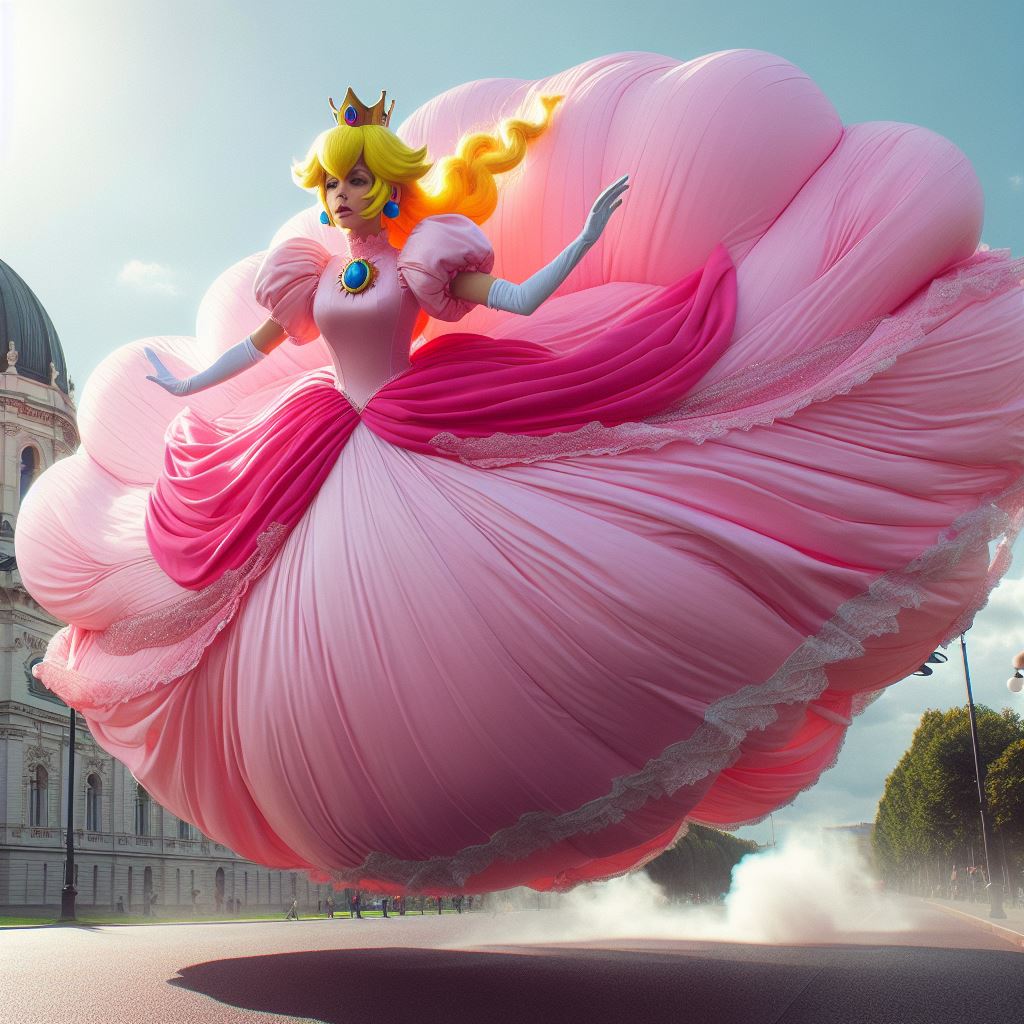 princess peach parachute dress in the new Super Mario Galaxy movie TV spot! #princesspeach #peach #princesspeach #thesupermariogalaxymovie #supermariogalaxymovie Peaches PATHETIC Float | Toglabs