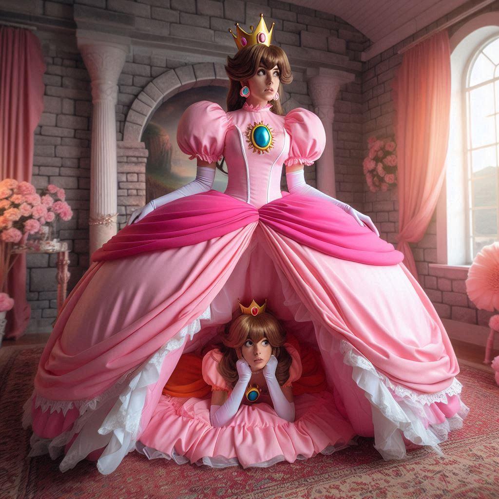 princess peach under dress #PrincessPeach! Look at cutiepie Popette Cosplay hiding under my skirt ;9 | Surine Cosplay