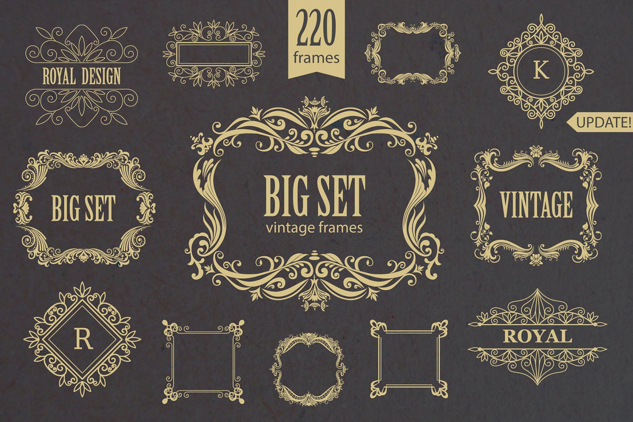 Monogrammed Frames Vintage frames and monogram. Set by norahiobuttogo on DeviantArt