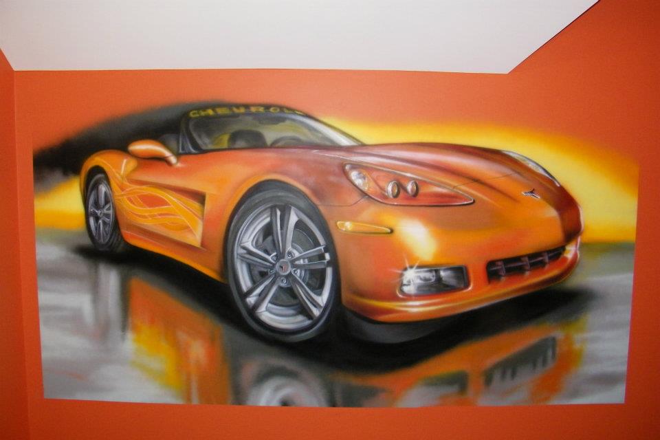 car indor graffiti and airbrush