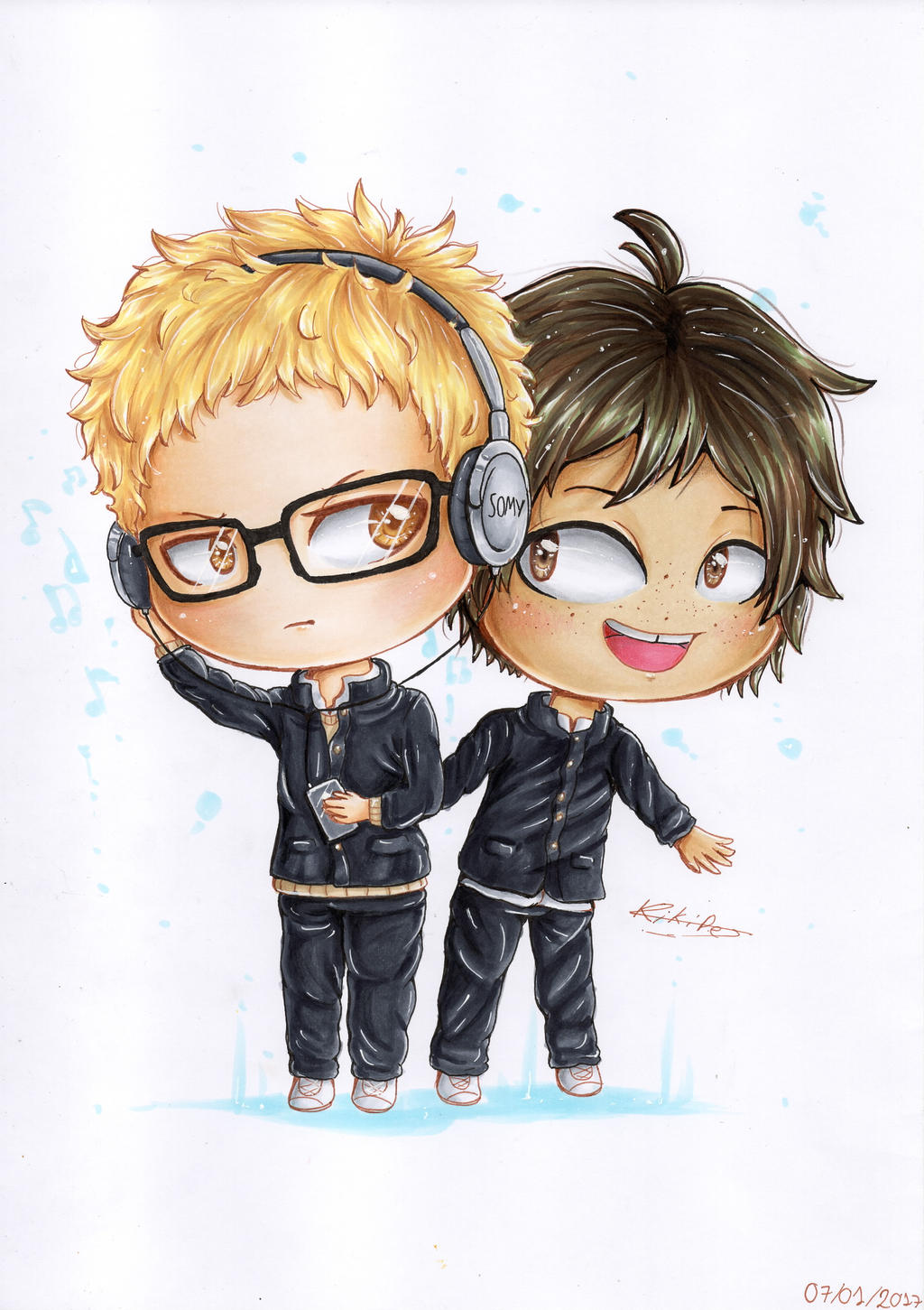 Tsukishima Kei and Yamaguchi Tadashi chibis by Kikilix on DeviantArt