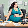 Bloated Belly Bbw Office Pregnant