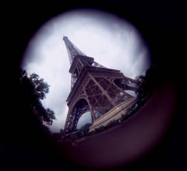 Eiffel Tower through fisheye 1