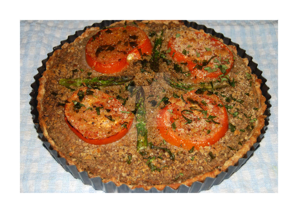 Asparagus Quiche with Tarragon and Tomato