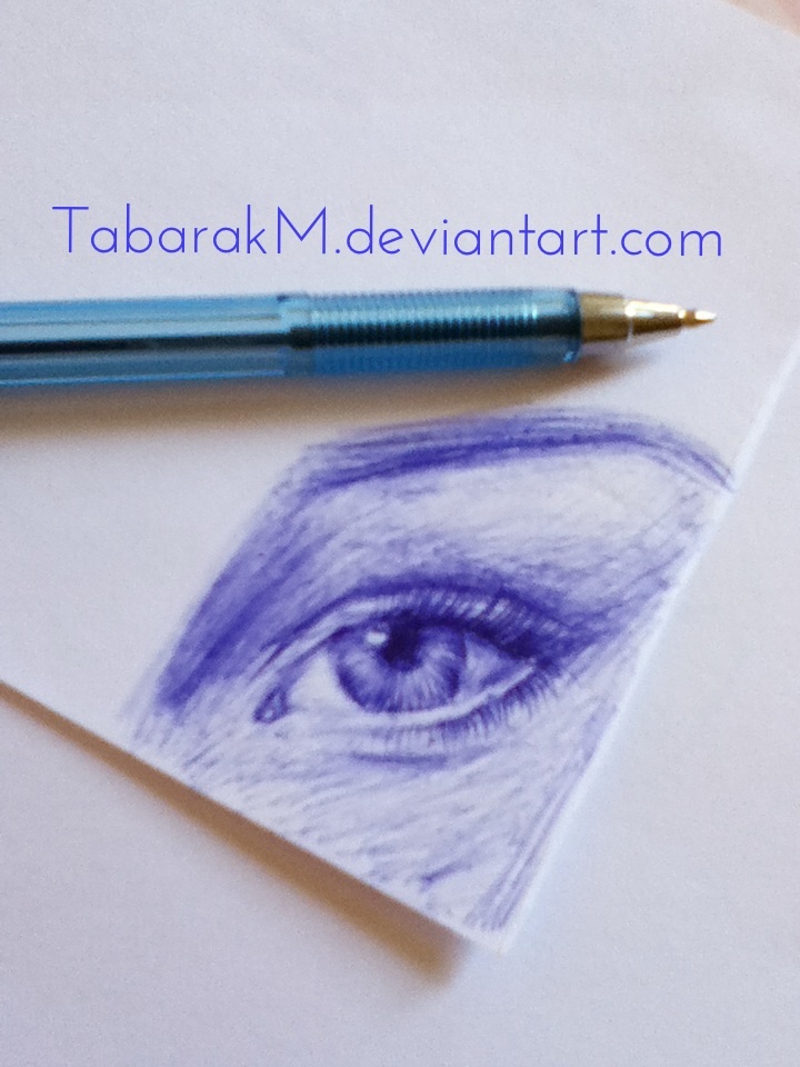 Eye pen drawing