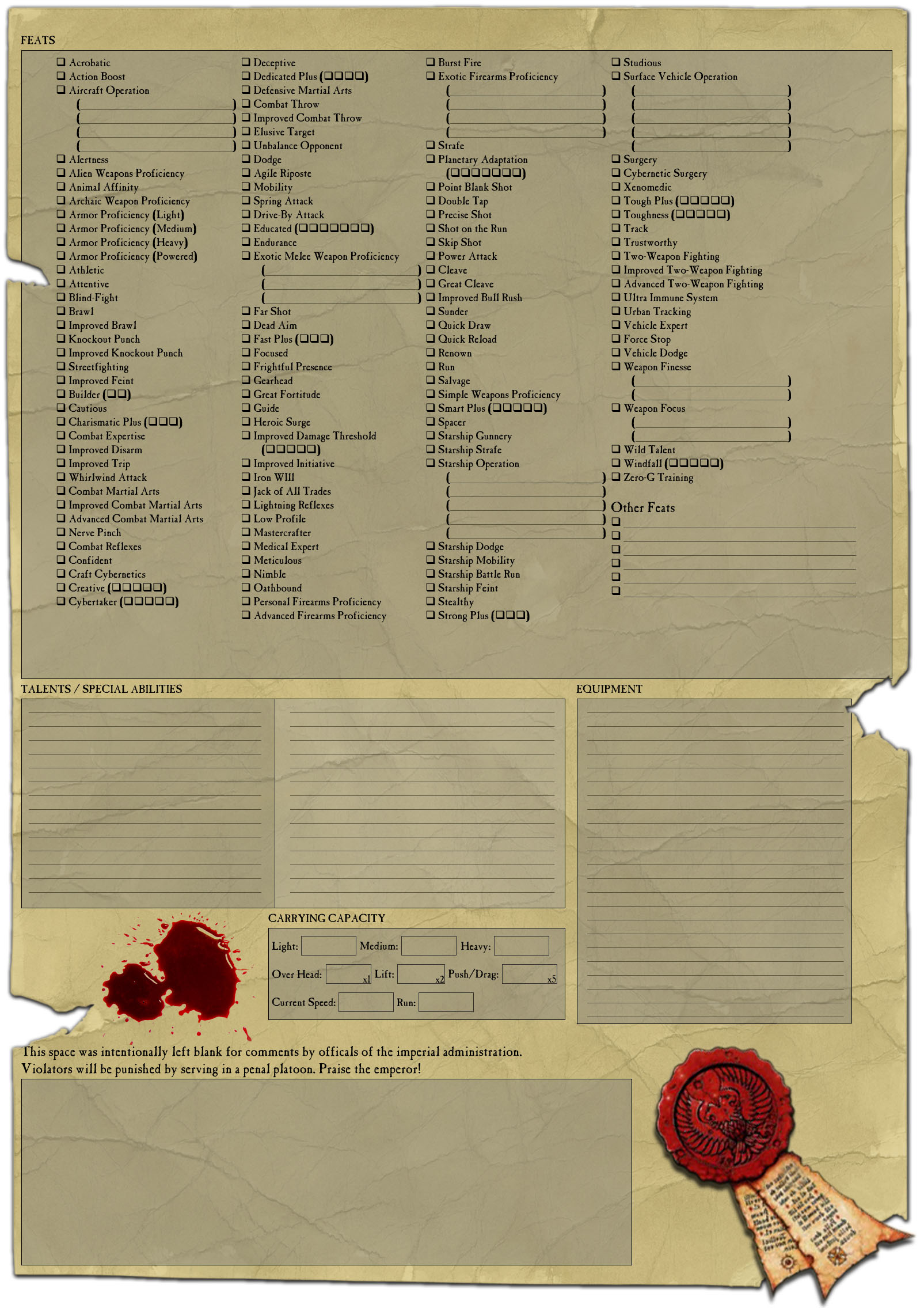 Warhammer 40K Charsheet 2