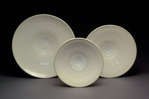 Gas Fired Porcelain Platters with Chun Clear Glaze