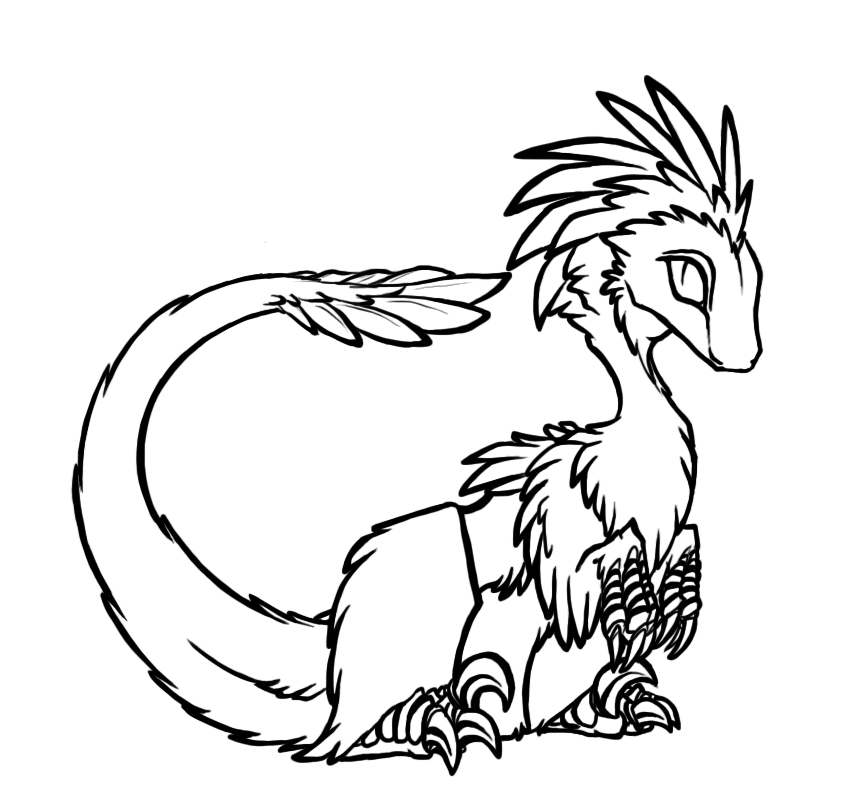 Free Raptor Lineart