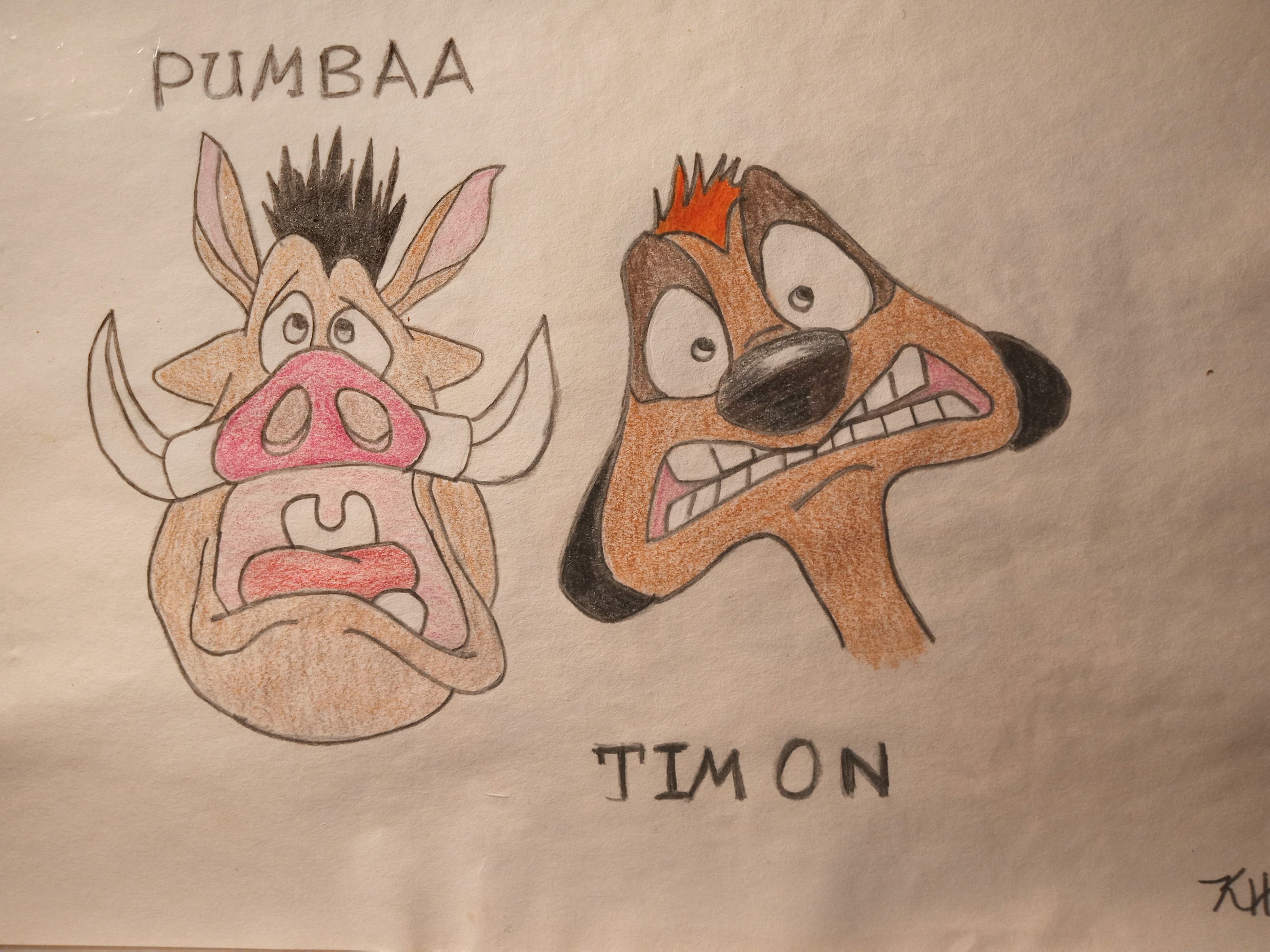Timonee Drawing Timon and Pumba by SnowWolf0104 on DeviantArt