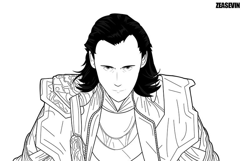 Loki (Outline) by Zeasepin on DeviantArt