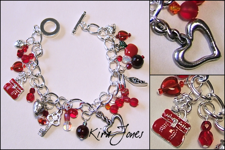 Red Handbag Charm Bracelet