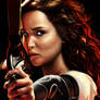 Jennifer Lawrence as Katniss in Hunger Game.