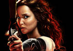 Jennifer Lawrence as Katniss in Hunger Game.