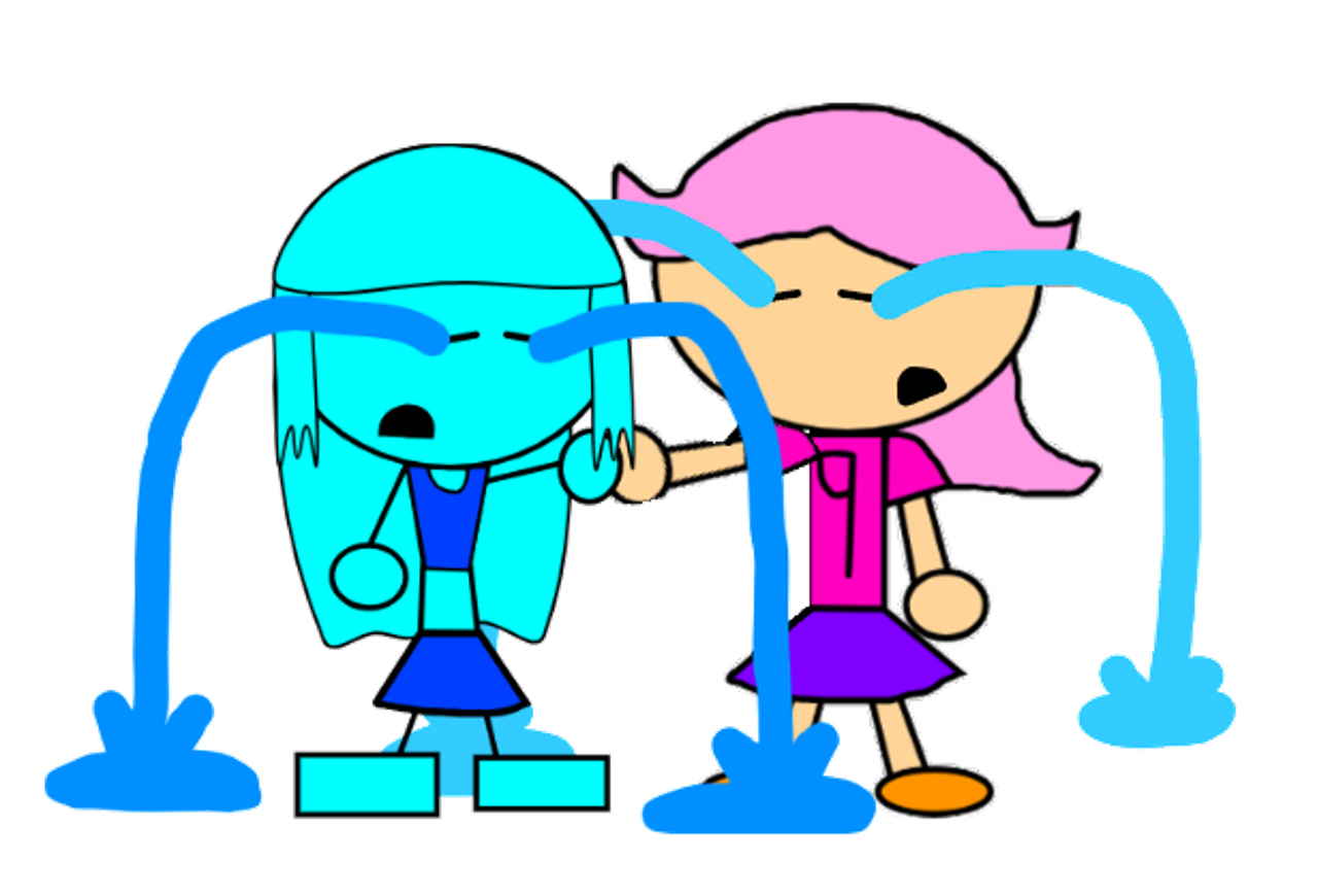 Cyan Girl and Polly Crying by benjavidalh on DeviantArt