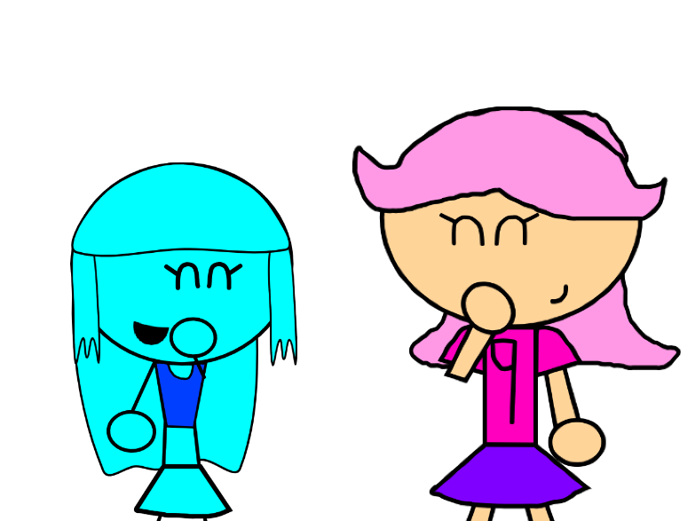 Cyan Girl and Polly Laughing by benjavidalh on DeviantArt