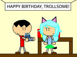 Trollsome and Ellie punchy and head blood and cry.