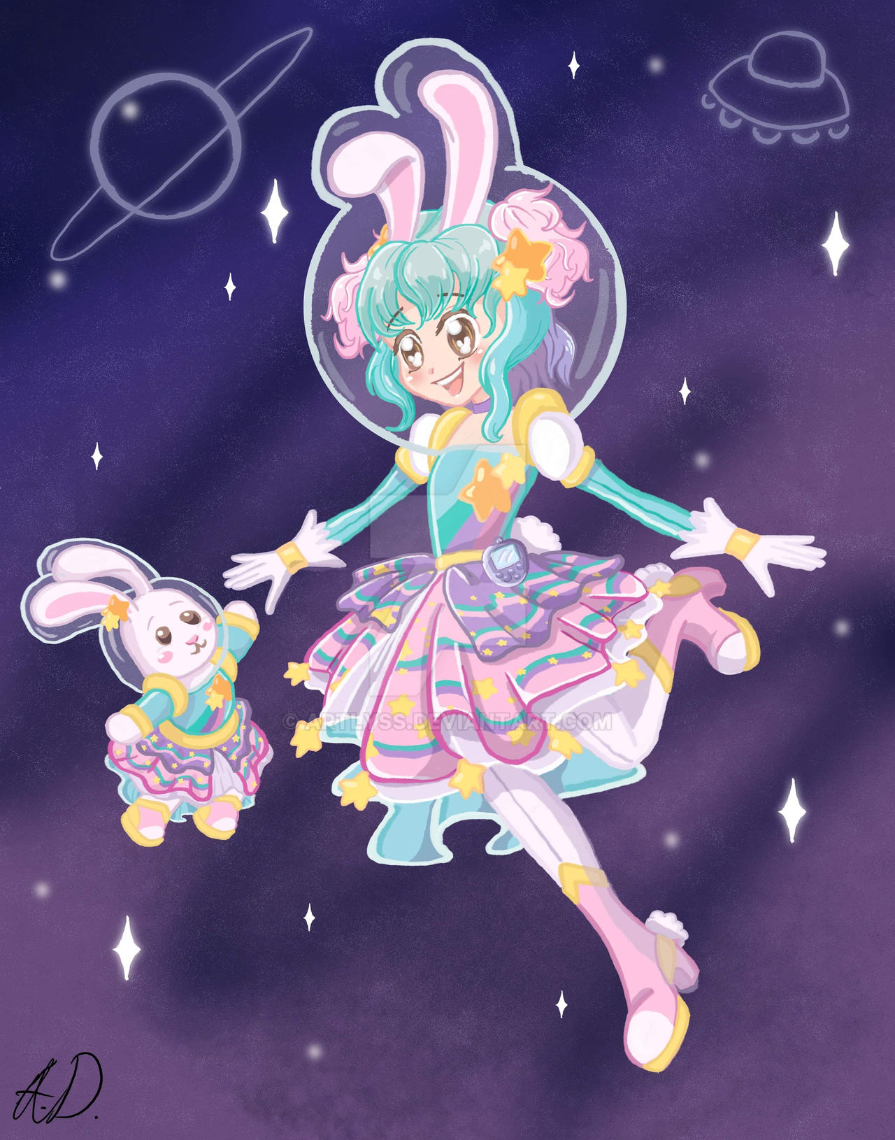 Bunny Space girl by Artlyss on DeviantArt