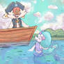 Pirate Cinderace and Primarina