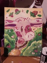 Strawberry cow painting