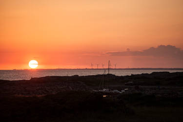 Sunset over Stensjostrand, Halland, Sweden